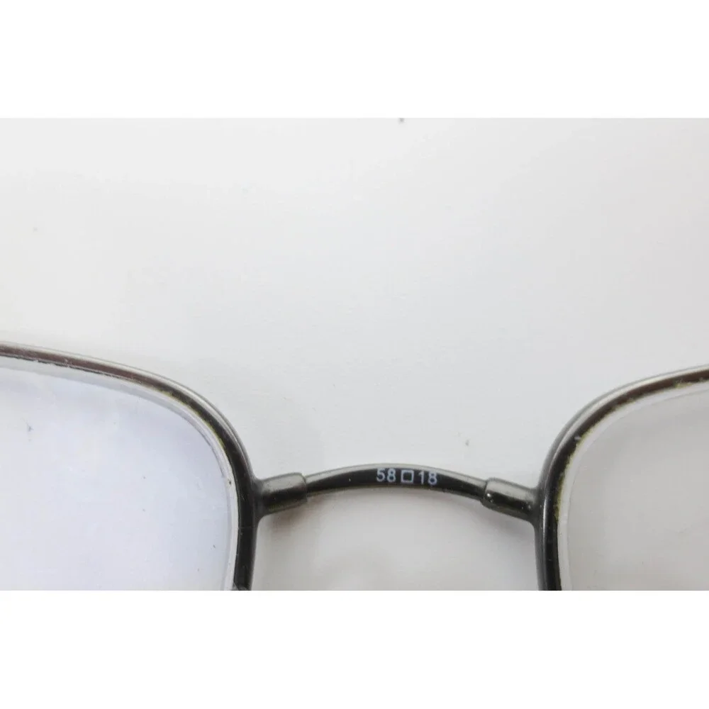 1751 033 Shiny Dark Pewter Rectangular Semi Rimless Eyeglasses Frames 58-18-150